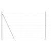 vidaXL Welded Wire Fence with Concrete Base 25 x 1.5 m Silver Mesh