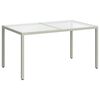 vidaXL Garden Table 150x90x75 cm Tempered Glass and Poly Rattan White