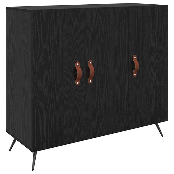 vidaXL Sideboard Black Oak 89.5 x 34 x 80 cm Engineered Wood