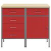vidaXL Work Cabinet with Drawer 2 pcs Red and Grey 75 x 45 x 85 cm