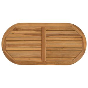 vidaXL Table Top Oval Solid Teak Wood Natural