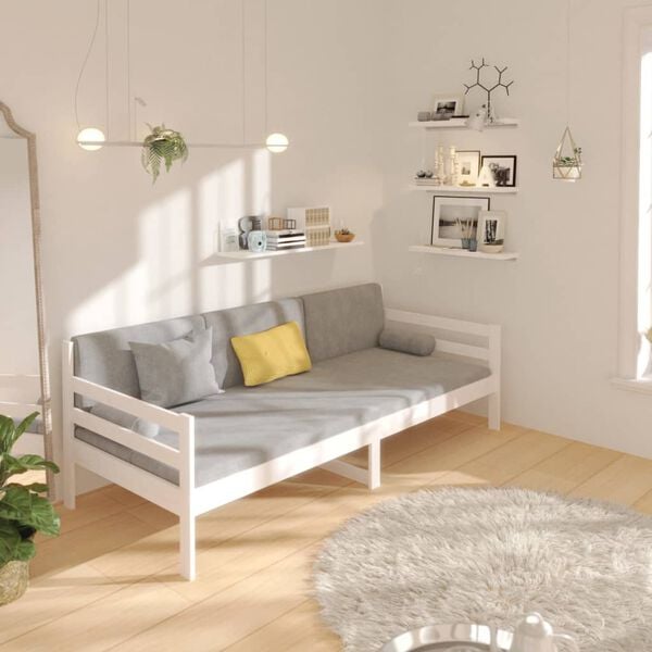 vidaXL Day Bed without Mattress White 90x190cm Solid Wood Pine