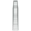 vidaXL Arched Gabion Baskets 9 pcs 400x30x120/140 cm Galvanised Iron