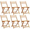 vidaXL Folding Chairs 6 pcs Beige Fabric and Solid Wood