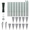vidaXL Chain Link Fence with Posts Spike Steel 0,8x25 m