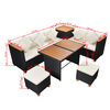 vidaXL 7 Piece Garden Lounge Set with Cushions Poly Rattan Black