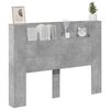 vidaXL Headboard Cabinet with LED Concrete 140 x 16.5 x 103.5 cm
