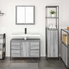 vidaXL Bathroom Furniture Set with Drawer 2 pcs Grey sonoma and Black