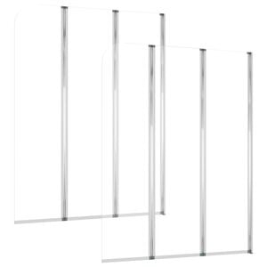 vidaXL Bath Enclosures 2 pcs 104x130 cm Tempered Glass Transparent
