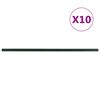 vidaXL Garden Fence Posts 10 pcs Green 240 cm Steel