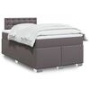 vidaXL Box Spring Bed with Mattress Grey 120x200 cm Faux Leather