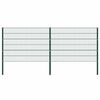 vidaXL Fence Panel with Posts Iron 349x120 cm Green