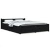 vidaXL Bed Frame without Mattress with Drawers Black 120x200 cm