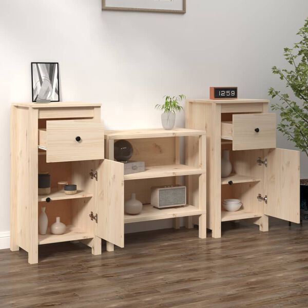 vidaXL Sideboards 2 pcs 40x35x80 cm Solid Wood Pine