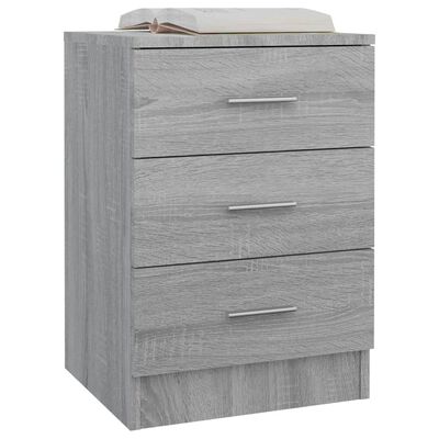 vidaXL Bedside Cabinet Grey Sonoma 38x35x56 cm Engineered Wood