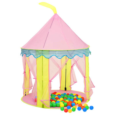 vidaXL Children Play Tent with 250 Balls Pink 100x100x127 cm