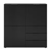 FMD Dresser with 3 Doors and 3 Drawers Black