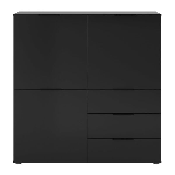FMD Dresser with 3 Doors and 3 Drawers Black
