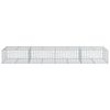 vidaXL Gabion Basket with Cover 400x100x50 cm Galvanised Iron