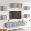 vidaXL 7 Piece TV Cabinet Set Grey Sonoma Engineered Wood