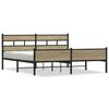 vidaXL Metal Bed Frame without Mattress Sonoma Oak 200x200 cm