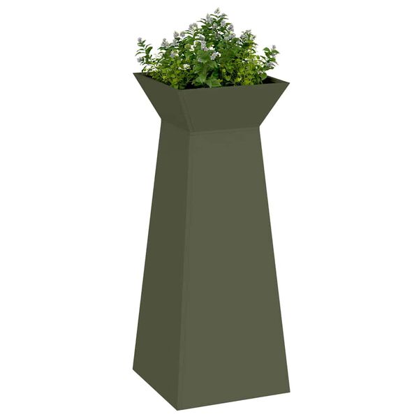vidaXL Pillar Planter Olive 40 x 40 x 100 cm
