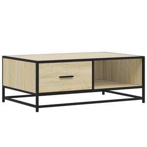 vidaXL Coffee Table Sonoma Oak 90x57x35 cm Engineered Wood and Metal