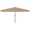 vidaXL Garden Parasol 395 x 395 x 245 cm Polyester Round Taupe