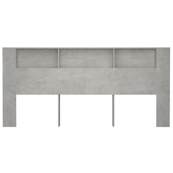 vidaXL Headboard Cabinet Concrete Grey 220x18.5x104.5 cm