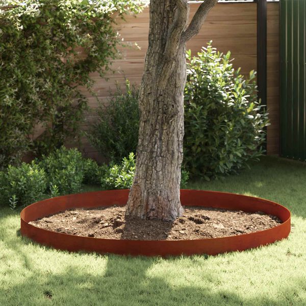vidaXL Lawn Edging Rusty 450 x 0.05 x 20 cm Weathering Steel