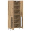 vidaXL Highboard 2 pcs Artisan Oak Engineered Wood and Glass