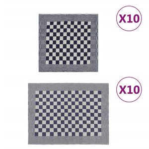 vidaXL Towel Set | Set of 20 | Blue and White | 100% Cotton | Various Sizes