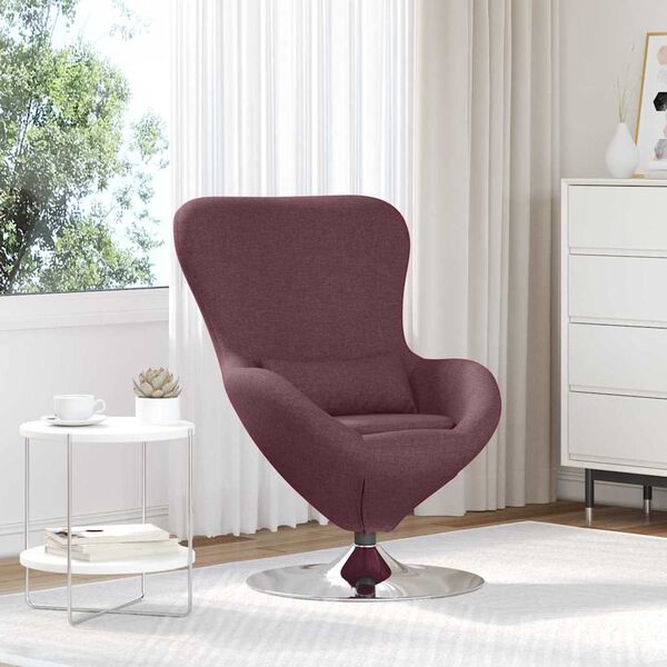 vidaXL Egg Chair Purple 63 x 73 x 90 cm Fabric