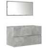vidaXL 3 Piece Bathroom Furniture Set Concrete Grey Engineered Wood