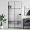 vidaXL Interior Door Slim Black 102,5x201,5 cm Tempered Glass and Aluminium