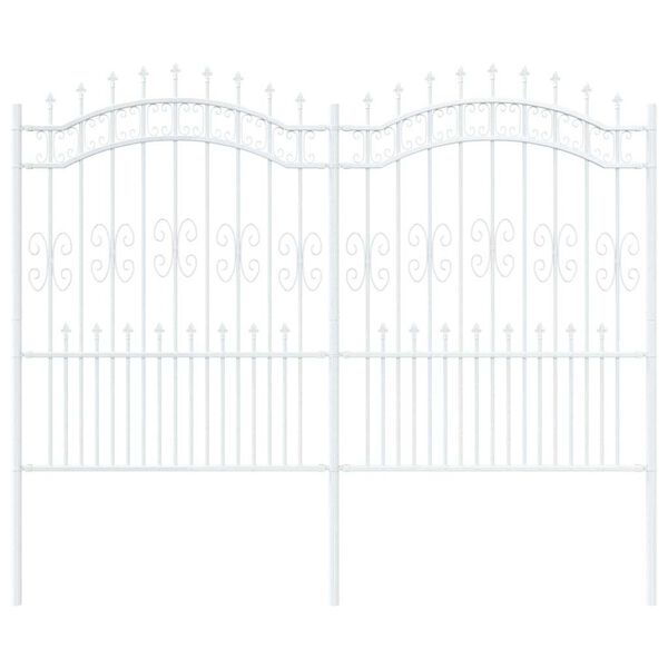 vidaXL Garden Fence White 240 x 190 cm Powder-coated steel