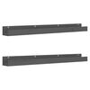 vidaXL Wall Shelves 2 pcs Grey 110x12x9 cm Solid Wood Pine