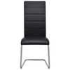 vidaXL Cantilever Dining Chairs 2 pcs Black Faux Leather