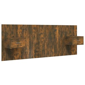 vidaXL Bed Headboard with Cabinets Smoked Oak Engineered Wood