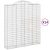 vidaXL Arched Gabion Baskets 14 pcs 200x50x220/240 cm Galvanised Iron