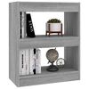 vidaXL Book Cabinet/Room Divider Grey Sonoma 60x30x72 cm