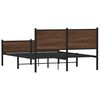 vidaXL Metal Bed Frame without Mattress Brown Oak 140x190 cm