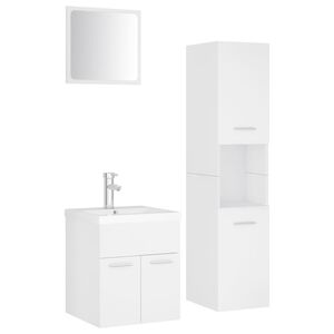 vidaXL Bathroom Furniture Set White Engineered Wood