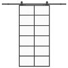 vidaXL Sliding Door with Hardware Set Black 102x205 cm ESG Glass