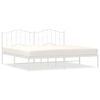 vidaXL Metal Bed Frame without Mattress with Headboard White 193x203cm