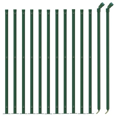 vidaXL Chain Link Fence with Flange Green 0.8x25 m