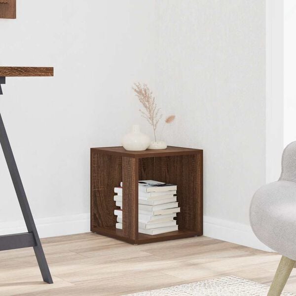 vidaXL Side Table Brown Oak 33x33x34.5 cm Engineered Wood