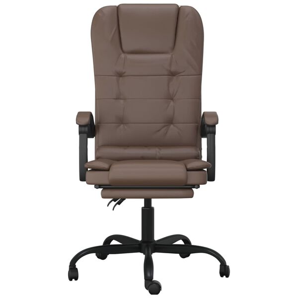 vidaXL Massage Reclining Office Chair Brown Faux Leather