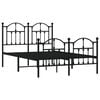 vidaXL Metal Bed Frame without Mattress with Footboard Black 120x200cm