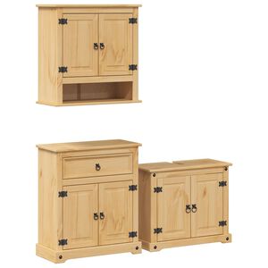 vidaXL 3 Piece Bathroom Furniture Set Corona Solid Wood Pine